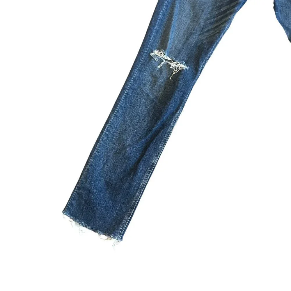 Rag & Bone Dre Skinny Jeans Mable Wash Denim Distressed Raw Hem Size 27 Women's